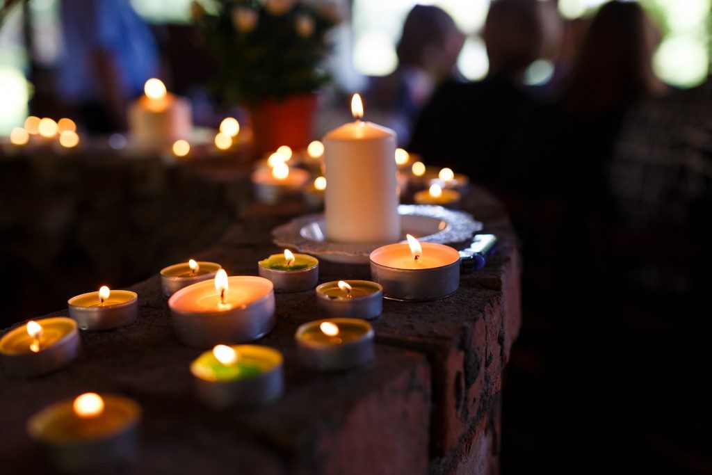 Candles in memorial