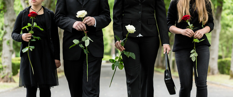 Family in black grieving