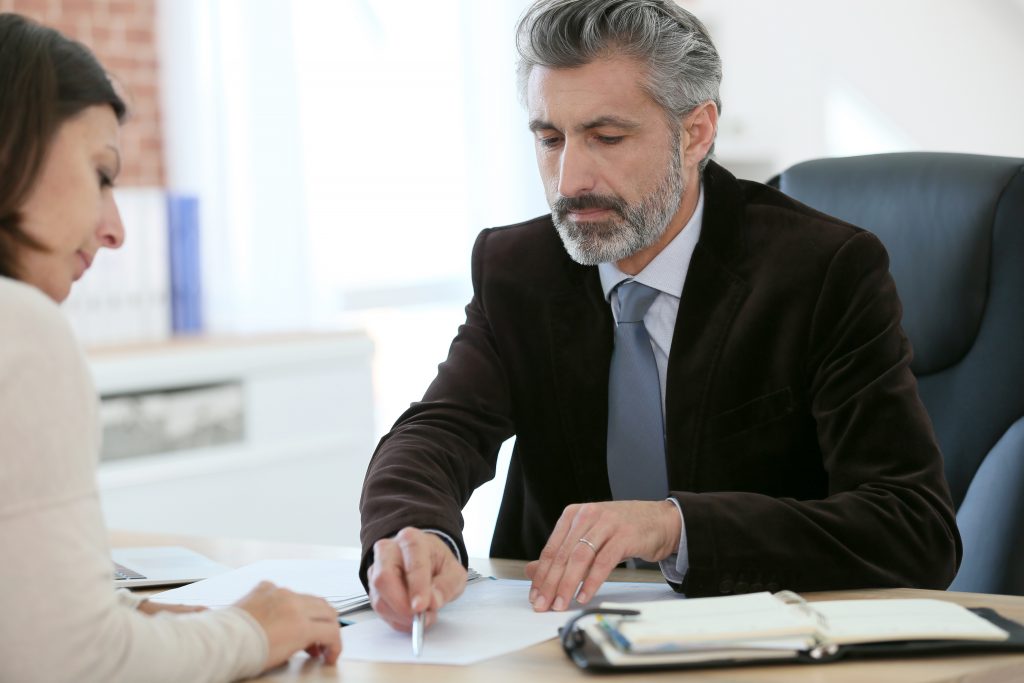 Woman applying for loan