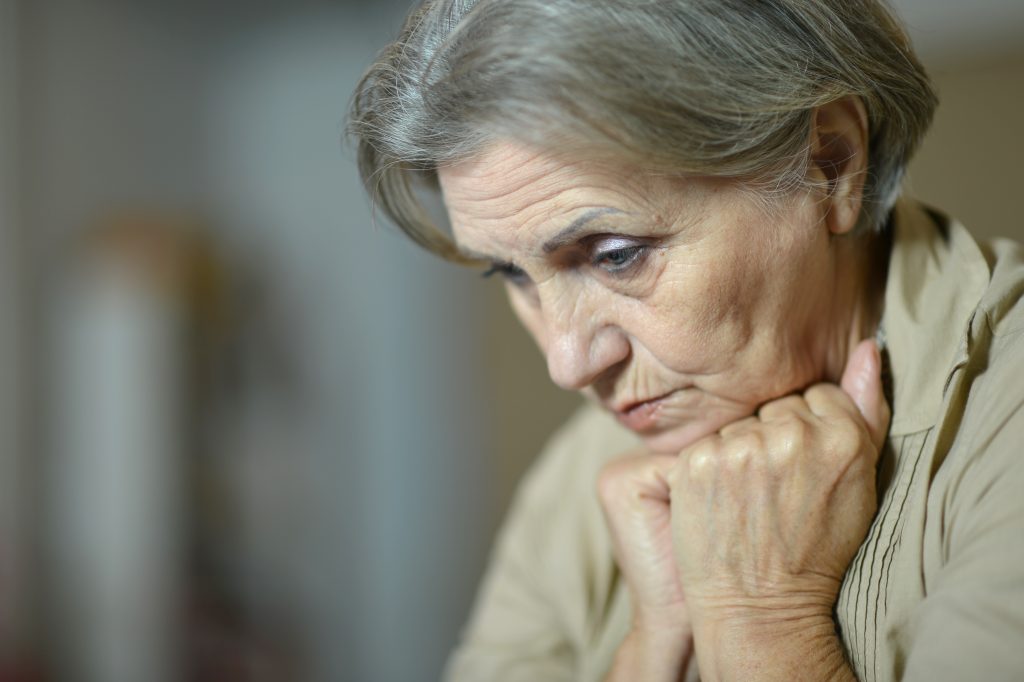 Senior woman suffering from depression