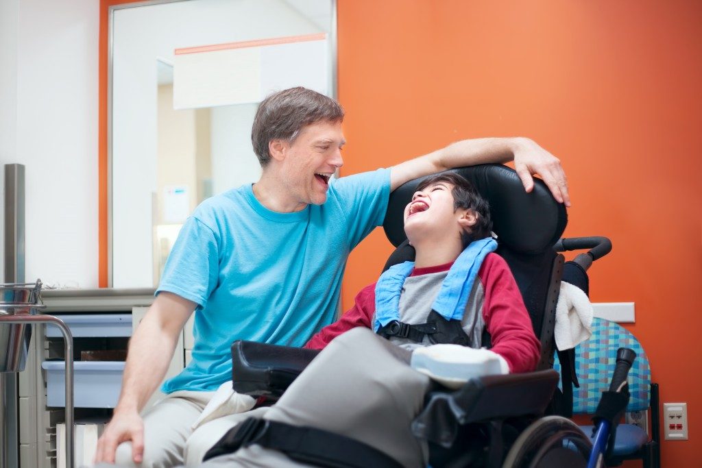 child in a wheelchair