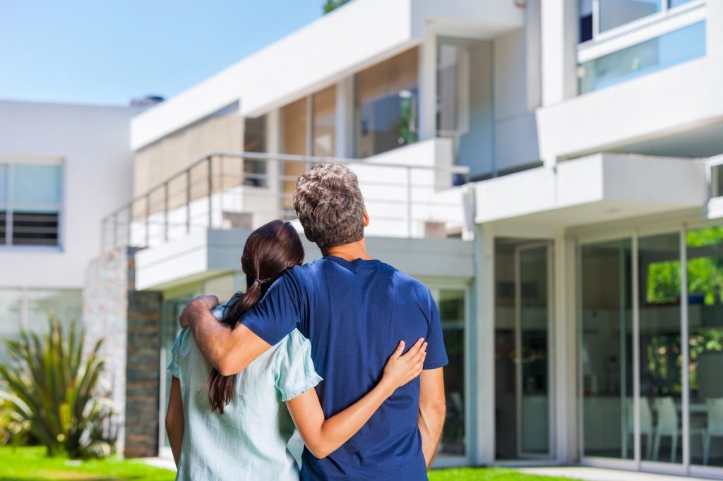 Couple enjoying new property