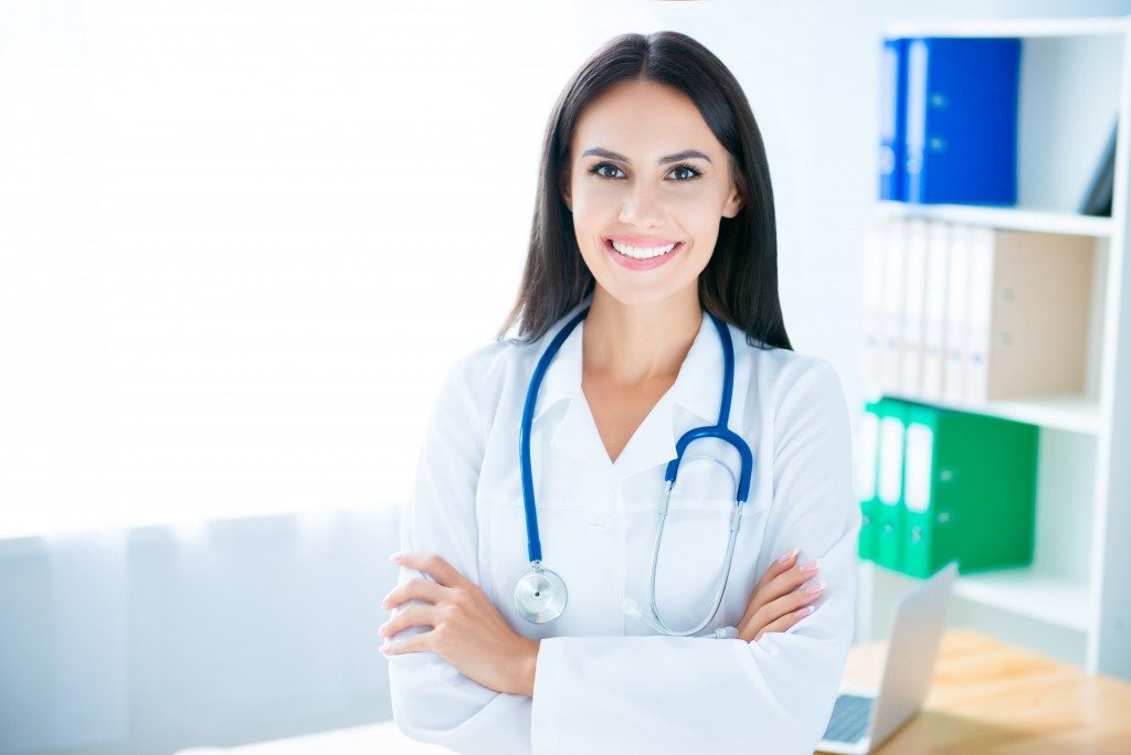 a smiling pediatrician