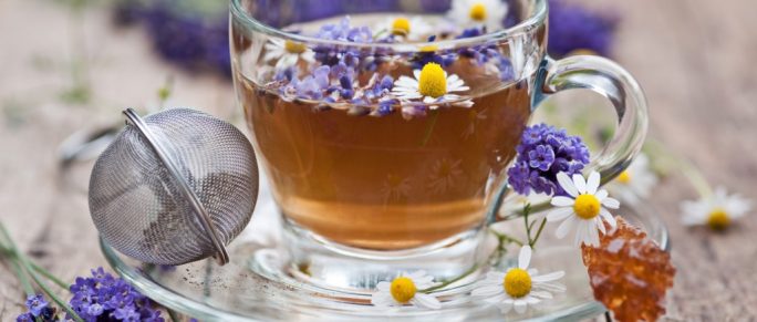 tea with flowers