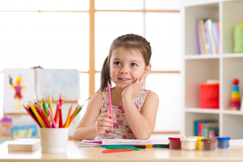 little girl attending primary school