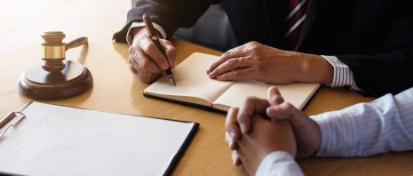Client consulting a lawyer
