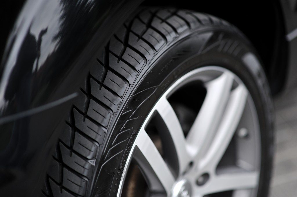 Close up of car tire