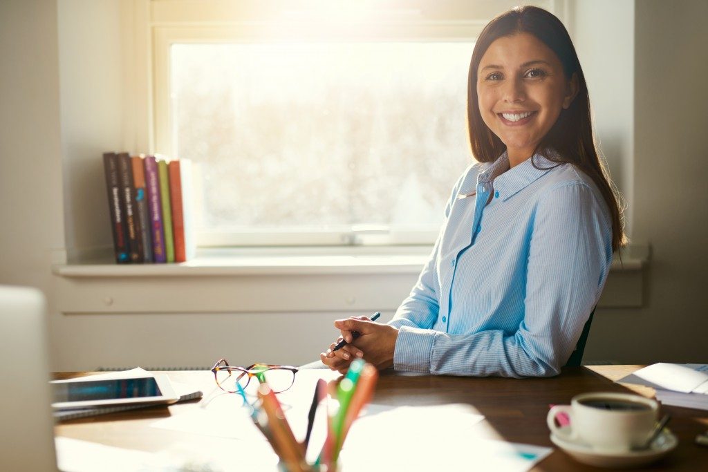 Businesswoman in her office