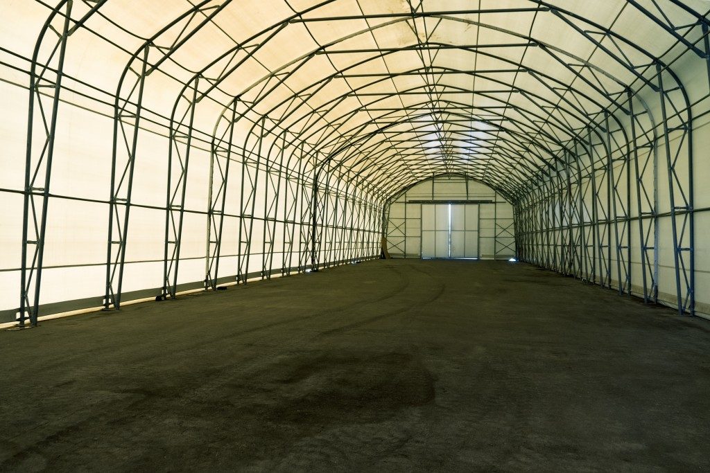 Empty tent shelter