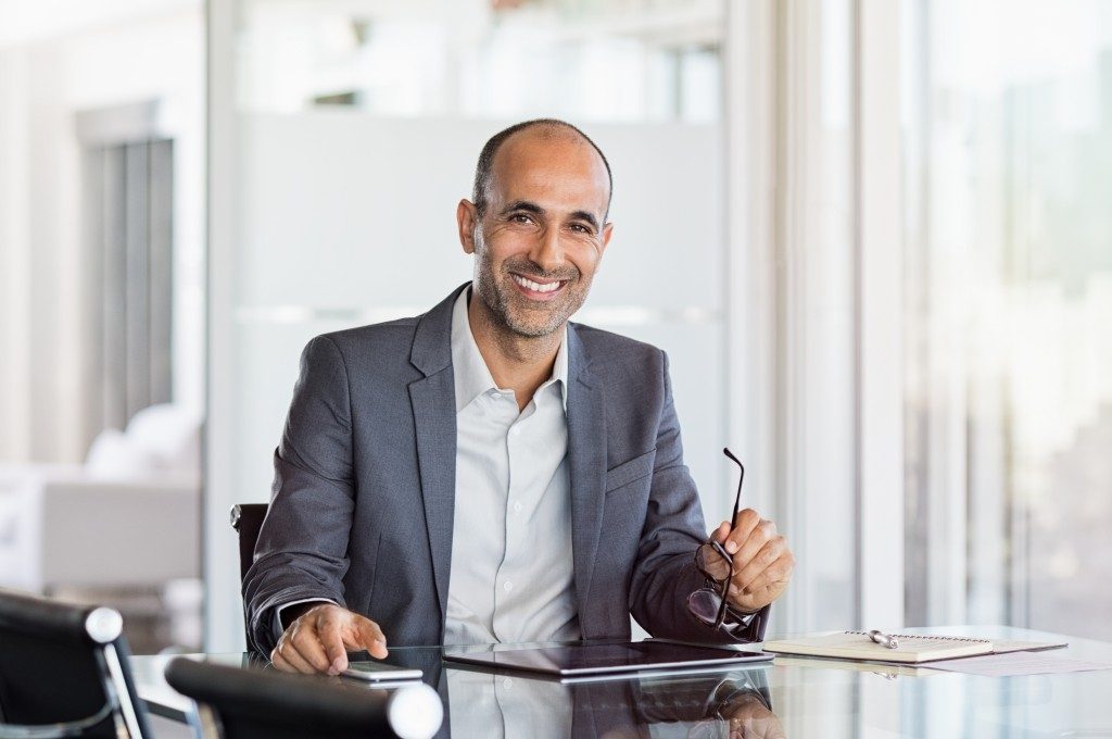 Businessman in his office