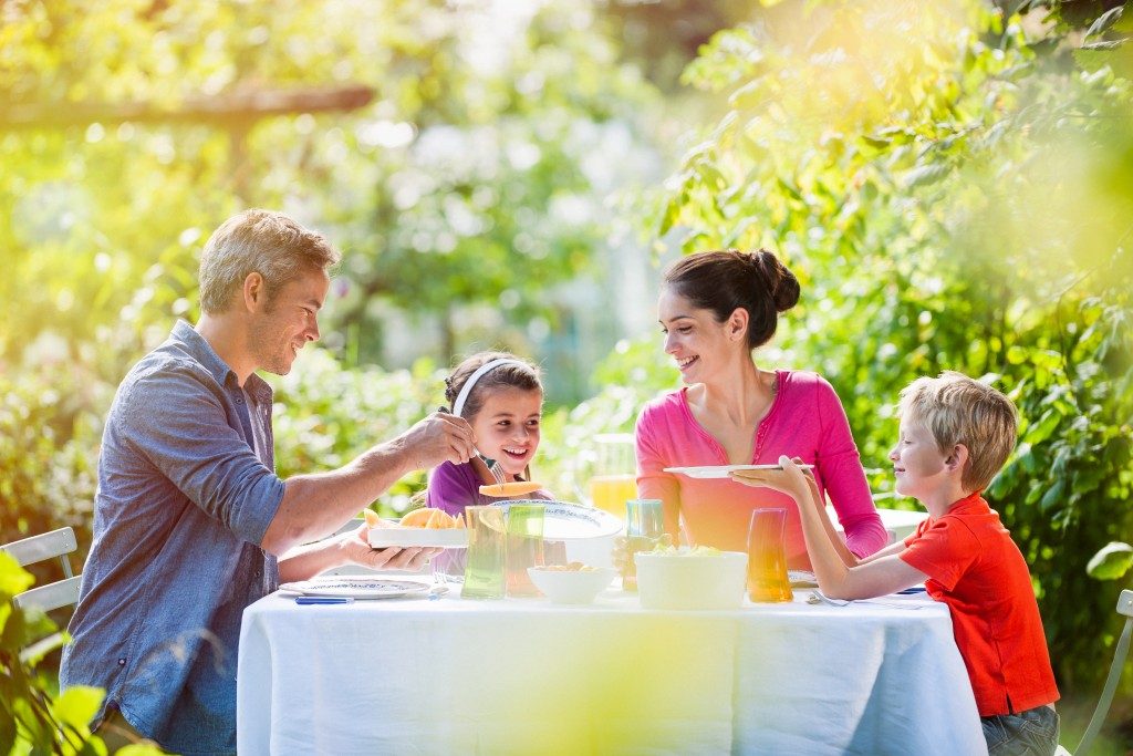 Family eating together