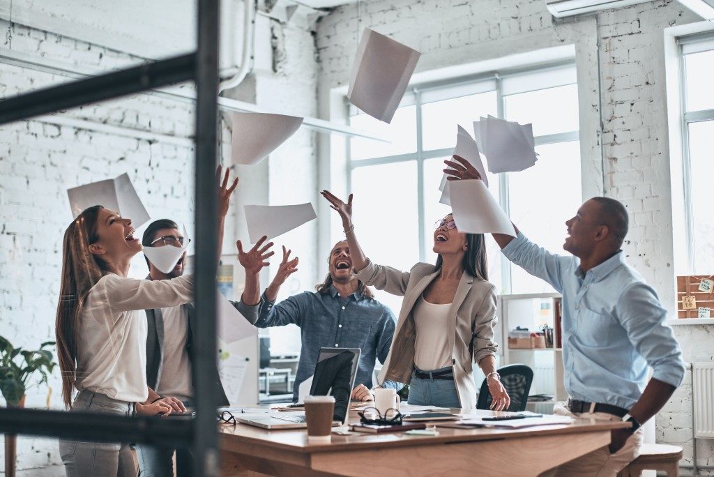 happy people at coworking space