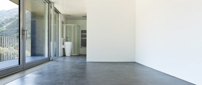 room with concrete floor