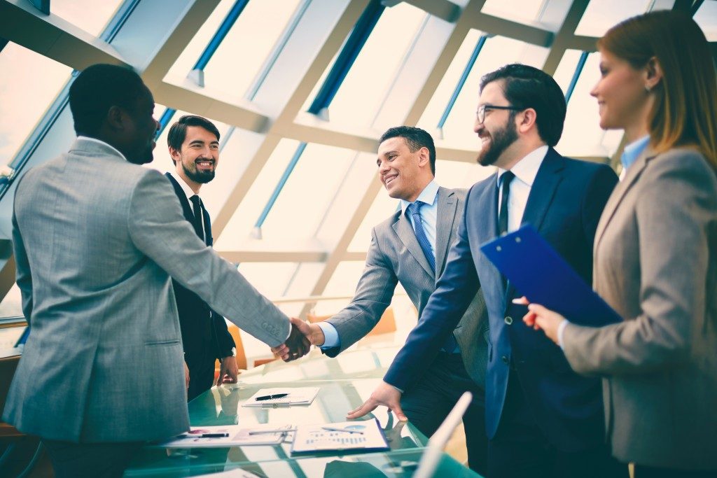 Businessmen shaking hands